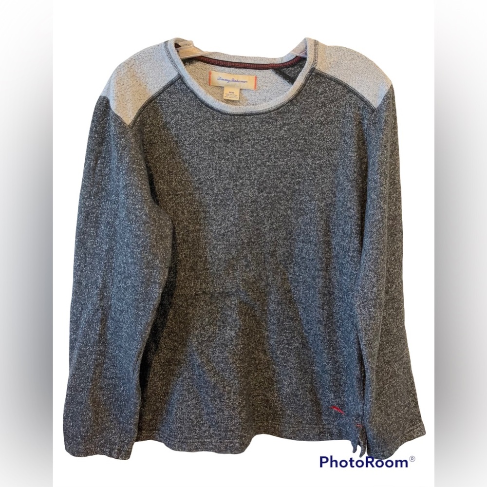 Tommy Bahama Gray Color-blocked Sweatshirt Size Medium
